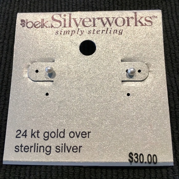 Fresh Water Tiny Pearl Stud Earrings - Picture 2 of 2